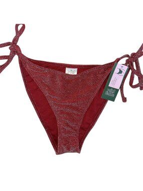 Wild Fable Red Glitter Bikini Bottom ✨ Side Tie Y2K Aesthetic Size M 8-10